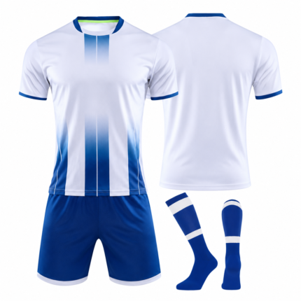 Custom White & Blue Football Jersey Kit Set