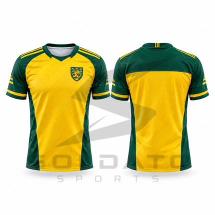 Soldato Sports Custom Hurling Jersey Yellow and Green Team Kit