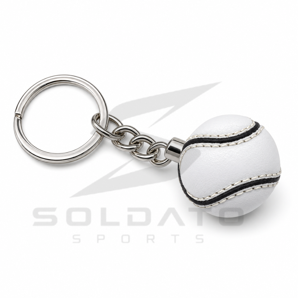 Untitled design (60) custom mini white leather hurling sliotar keyring
